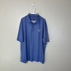 FootJoy FJ Blue Check Olde Florida Golf Club Stretch Polo Shirt Short Sleeve 2XL